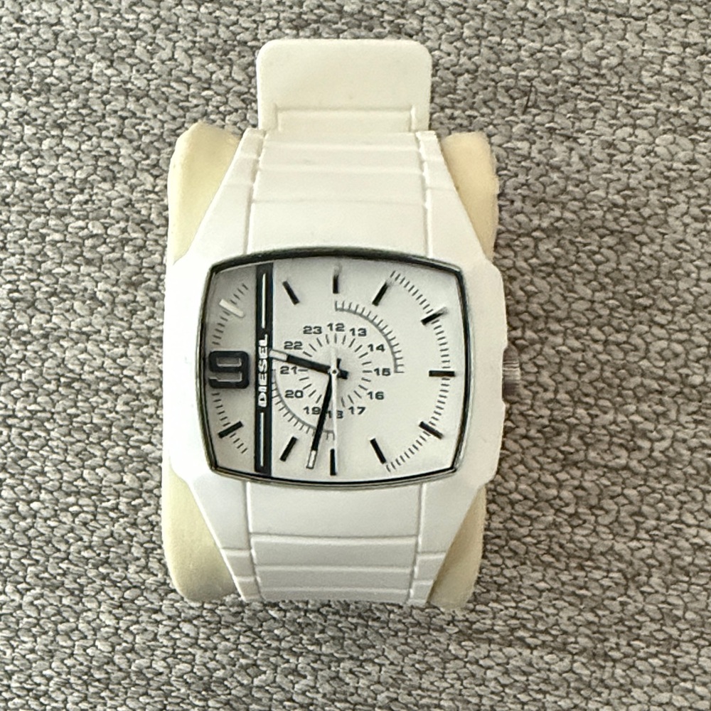 Diesel White and Black Square Face Men's Watch